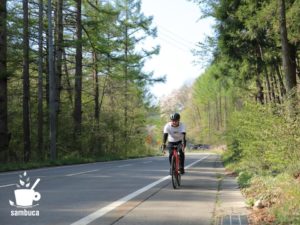 中山高原の後の、長い下り坂